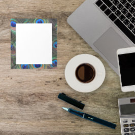 孔雀カラフル羽アイズポットパターン ノートパッド