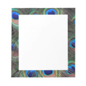 孔雀カラフル羽アイズポットパターン ノートパッド (正面)