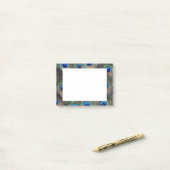 孔雀カラフル羽アイズポットパターン ポストイット (デスク上)