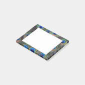 孔雀カラフル羽アイズポットパターン ポストイット (アングル)