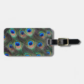 孔雀カラフル羽アイズポットパターン ラゲッジタグ (正面横)