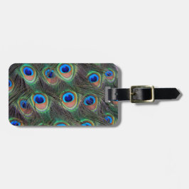 孔雀カラフル羽アイズポットパターン ラゲッジタグ