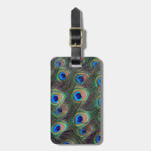 孔雀カラフル羽アイズポットパターン ラゲッジタグ (正面縦)