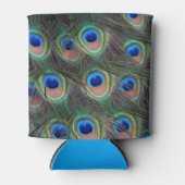 孔雀カラフル羽アイズポットパターン 缶クーラー (正面)