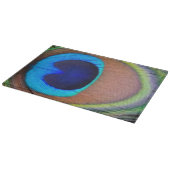 孔雀カラフル羽アイズポット カッティングボード (角)