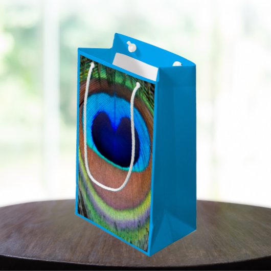 孔雀カラフル羽アイズポット スモールペーパーバッグ
