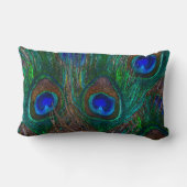 孔雀カラフル羽エッチングスタイル ランバークッション (裏面)