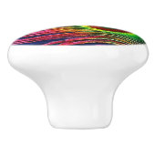 孔雀カラフル羽プリント セラミックノブ (側面)