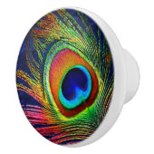 孔雀カラフル羽プリント セラミックノブ (右)