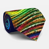孔雀カラフル羽プリント ネクタイ (ロール)