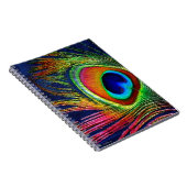 孔雀カラフル羽プリント ノートブック (右側)