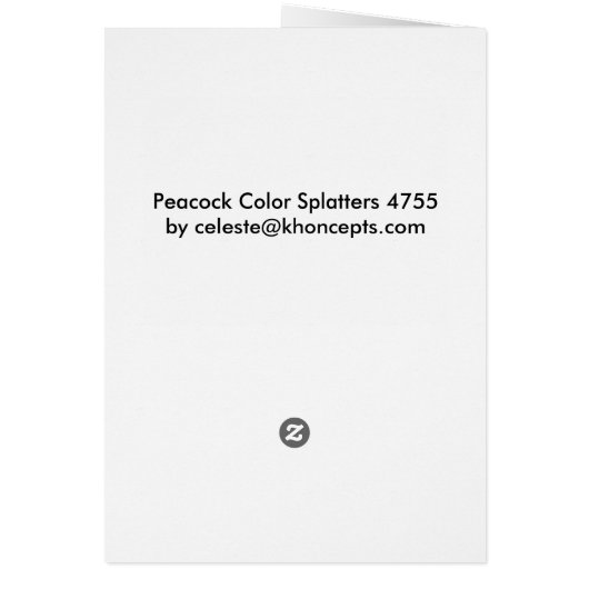 孔雀カラーカード (裏面)