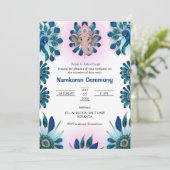 孔雀ガネーシャのロゴ付きナムカランの命名式 招待状 (スタンド正面)
