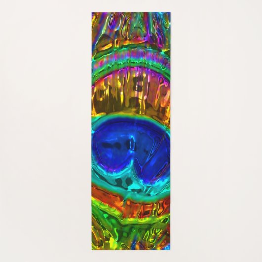 孔雀ガラス–1 ヨガマット (裏面)