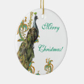 孔雀クリスマスオーナメント セラミックオーナメント (右)