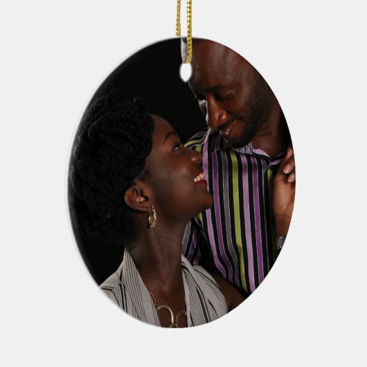 孔雀クリスマスフォトオーナメントファミリーカップル2 セラミックオーナメント (右)