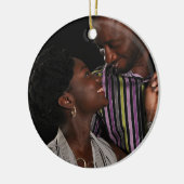 孔雀クリスマスフォトオーナメントファミリーカップル2 セラミックオーナメント (左)