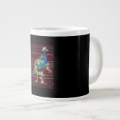 孔雀クリスマスライト醜いセーター山羊愛好家 ジャンボコーヒーマグカップ (正面右)