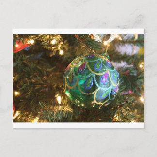 孔雀クリスマス シーズンポストカード