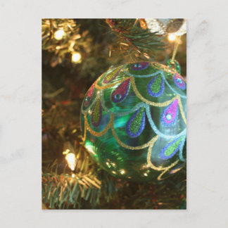 孔雀クリスマス シーズンポストカード