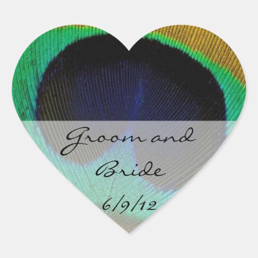 孔雀シール ハートシール (正面)