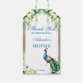 孔雀ジャスミンアーチインディアン結婚のメンディのお願い ギフトタグ (正面)