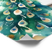 孔雀ジャスミンインディアン結婚の歓迎サイン ポスター (角)