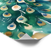 孔雀ジャスミンインディアン結婚の歓迎サイン ポスター (角)