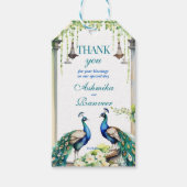 孔雀ジャスミン結婚インディアンのテンプレートの好意の贈り物 ギフトタグ (正面)