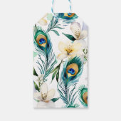 孔雀ジャスミン結婚インディアンのテンプレートの好意の贈り物 ギフトタグ (裏面)