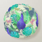 孔雀ジャングル ラウンドクッション (正面)
