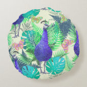孔雀ジャングル ラウンドクッション (裏面)