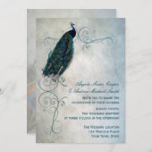 孔雀スクロー結婚ル 招待状 (正面/裏面)