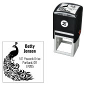 孔雀スタイリッシュシルエット差出人住所 セルフインキングスタンプ (インサイチュ)