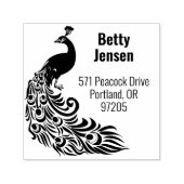 孔雀スタイリッシュシルエット差出人住所 セルフインキングスタンプ (デザイン)
