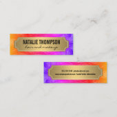 孔雀スタイリッシュ羽金ゴールド金属枠 スキニー名刺 (正面/裏面)