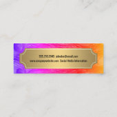 孔雀スタイリッシュ羽金ゴールド金属枠 スキニー名刺 (裏面)