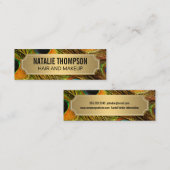 孔雀スタイリッシュ羽金ゴールド金属枠 スキニー名刺 (正面/裏面)