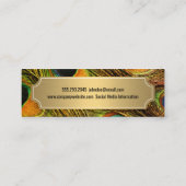 孔雀スタイリッシュ羽金ゴールド金属枠 スキニー名刺 (裏面)