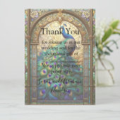 孔雀ステンドグラス事前充填サンキューカード 招待状 (スタンド正面)