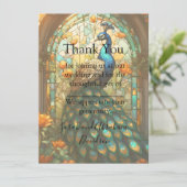 孔雀ステンドグラス事前充填サンキューカード 招待状 (スタンド正面)