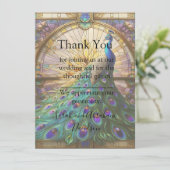 孔雀ステンドグラス事前充填サンキューカード 招待状 (スタンド正面)