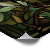 孔雀ステンドグラス窓デザイン ポスター (角)