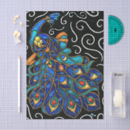 孔雀チョークお洒落パステルバードデコップページ 薄葉紙