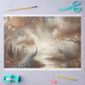 孔雀ティッシュペーパーデカップギフトラッピング 薄葉紙 (クラフト)