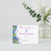 孔雀テーマ結婚のテーブル座席表設定 プレイスカード (スタンド正面)