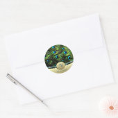 孔雀テーマ結婚封筒用シール ラウンドシール (封筒)