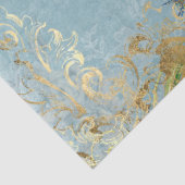 孔雀デコップブルーティール(緑がかった色)ゴールドフォイルフェザーアート 薄葉紙 (詳細)