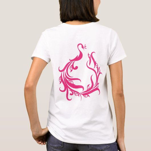 孔雀デザインホワイトTシャツfor Womens Tシャツ (裏面)
