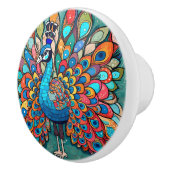 孔雀デザイン、コンテンポラリースタイル、数々の色 セラミックノブ (右)